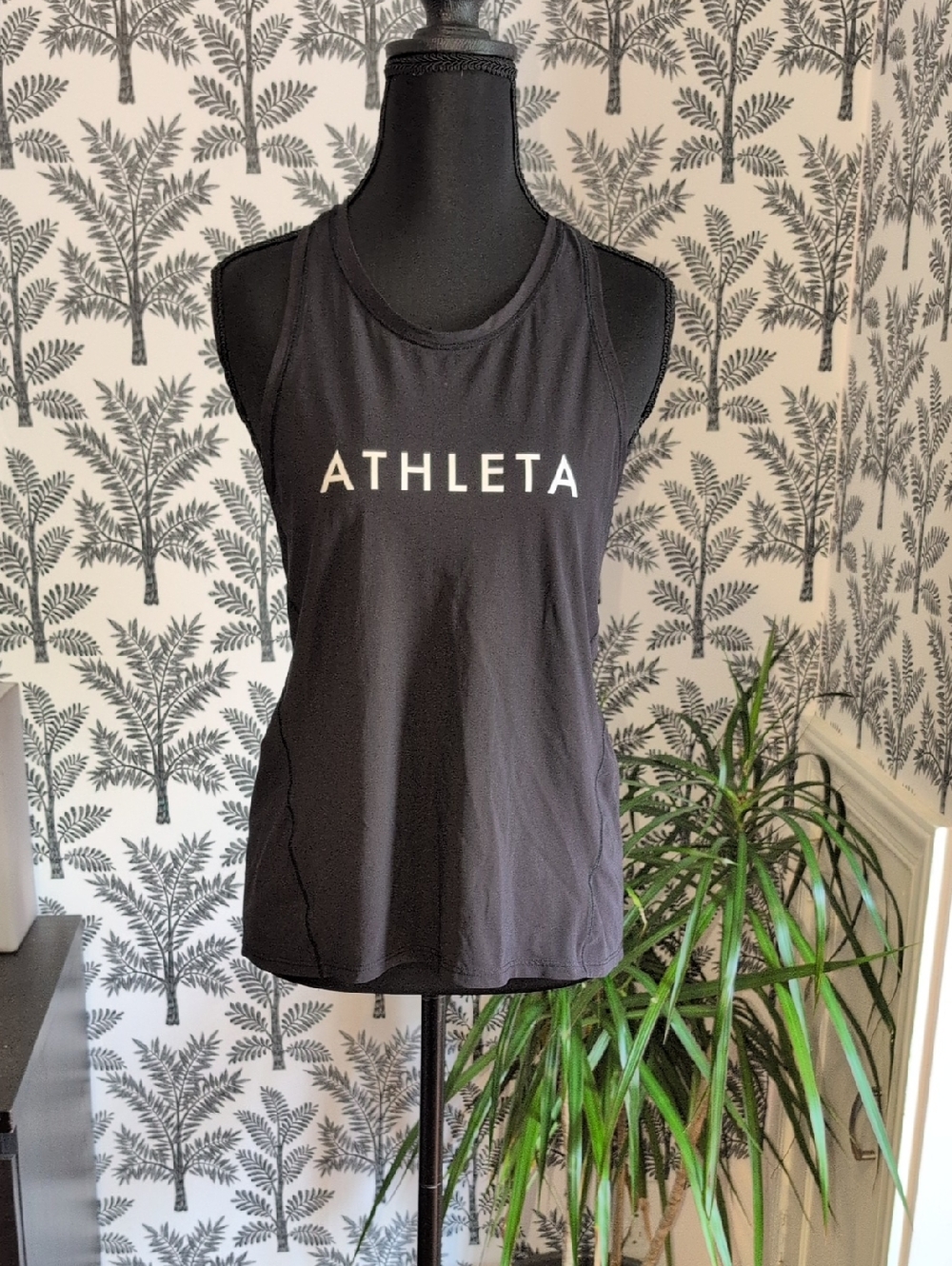 Athleta Black Athletic Logo Tank